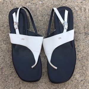 White leather sandals